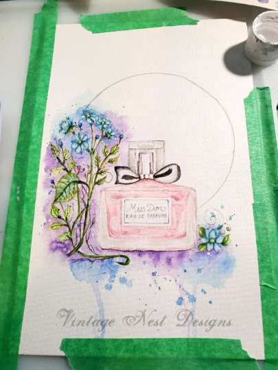 Digital Print Miss Dior No.1 Digital Print Watercolor Instant Download