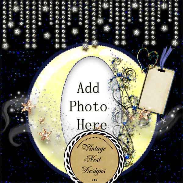 Digital Scrapbooking Moonlit Dreams Quick Page No.1 Instant Download