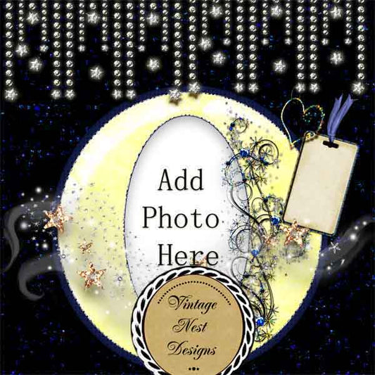 Digital Scrapbooking Moonlit Dreams Quick Page No.1 Instant Download
