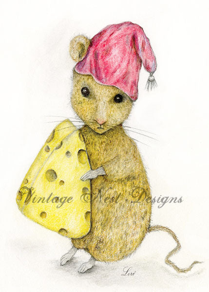 Digital Print Mouse No.5 Watercolor Painting Instant Download