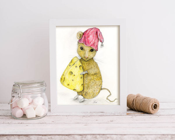Digital Print Mouse No.5 Watercolor Painting Instant Download