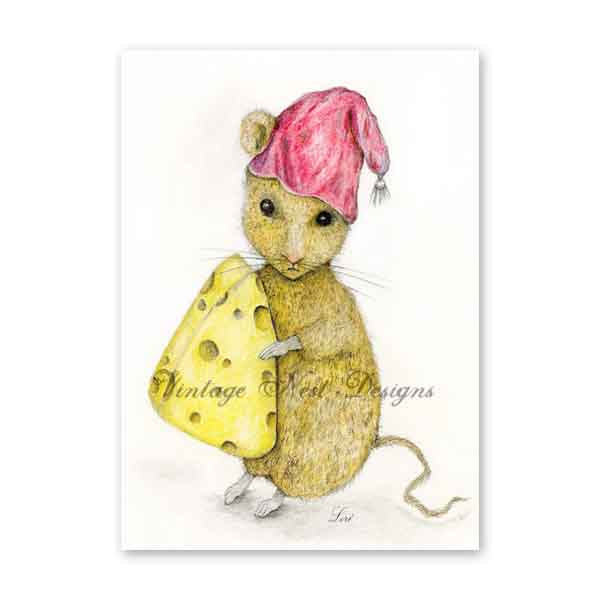 Digital Print Mouse No.5 Watercolor Painting Instant Download