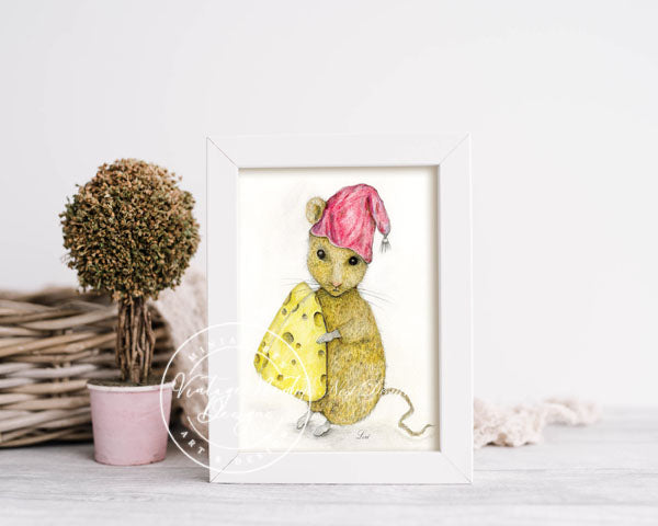 Digital Print Mouse No.5 Watercolor Painting Instant Download