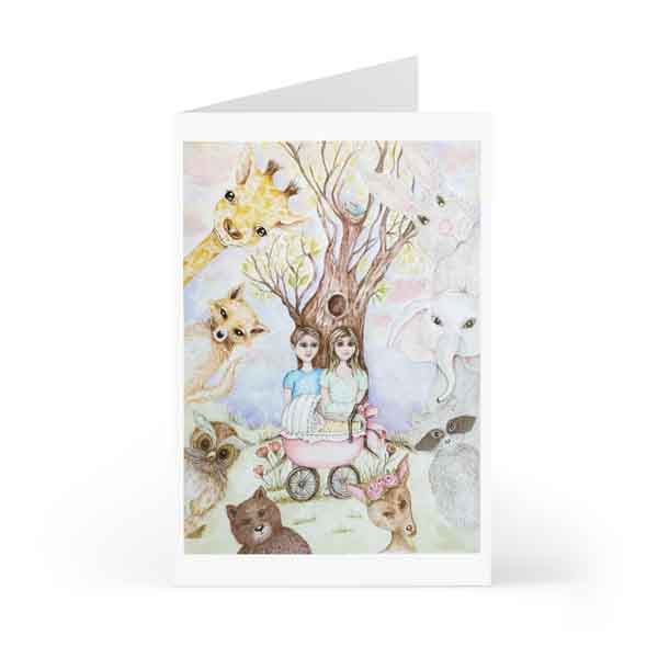 Digital Print Nursery Animals No.1 Watercolor Painting Instant Download