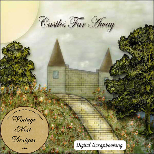 Scrapbooking numérique Châteaux lointains Page rapide n°1 Téléchargement instantané