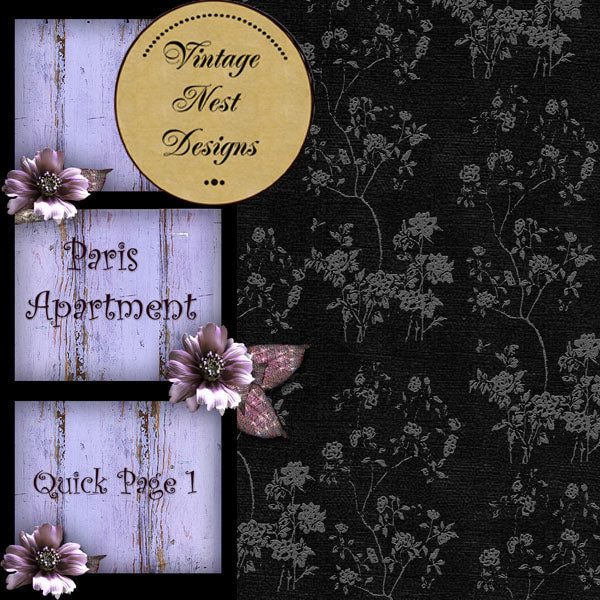 Digital Scrapbooking Paris Apartment Quick Page No.1 Instant Download