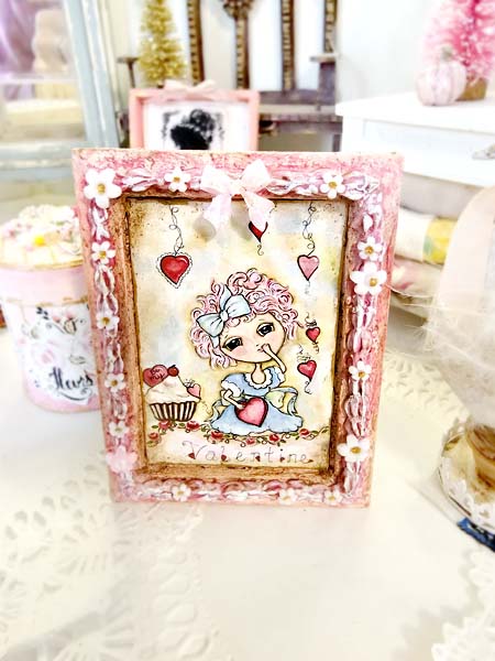 Miniature Pink be my Valentine No.1:2 Handmade for Dollhouse