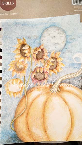 Digital Print Pumpkin Patch No.6 Watercolor Wall Decor Instant download