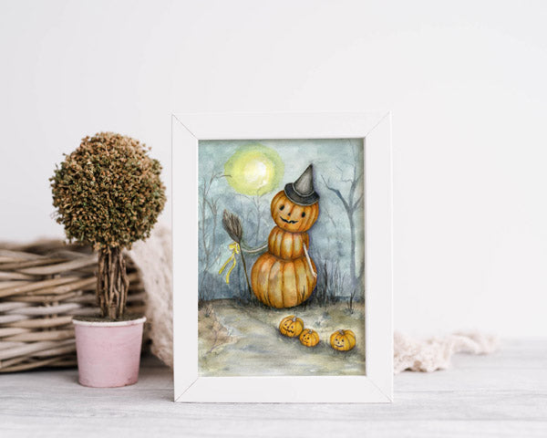 Citrouilles d'Halloween imprimées numériquement N°5 Peinture aquarelle Téléchargement instantané