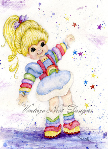 Impression numérique Rainbow Bright n°1 Décoration murale aquarelle Téléchargement instantané