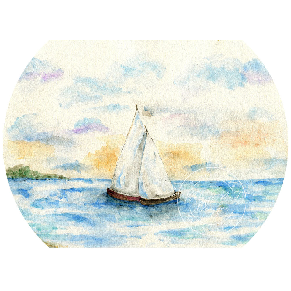 Digital Print Ship Sailing Away No.1 Instant Download