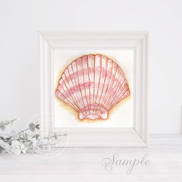 Coquillages imprimés numériques N°2 Aquarelle Téléchargement instantané