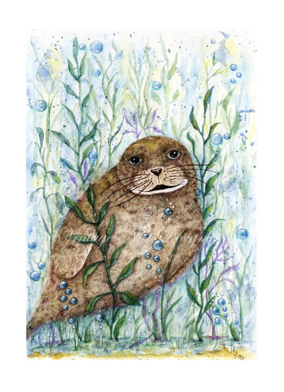 Digital Print Seal No.1 Watercolor Wall Decor Instant Download