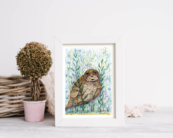 Digital Print Seal No.1 Watercolor Wall Decor Instant Download
