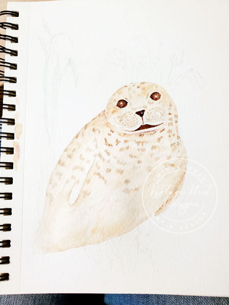 Digital Print Seal No.1 Watercolor Wall Decor Instant Download