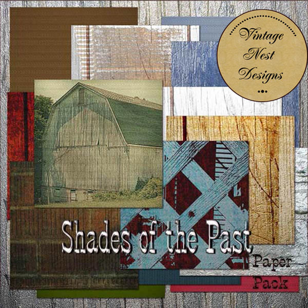 Digital Scrapbooking Shades of the Past Kit Instant Download