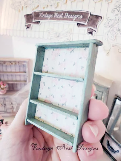 Étagère n° 91, maison de poupée miniature, fait main