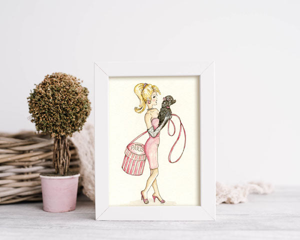 Digital Prints Barbie Doll No.4 Watercolor Painting