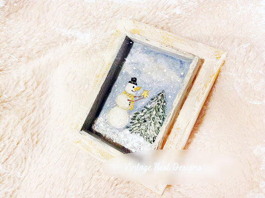 Snowman No.4 Dollhouse Miniature Handmade