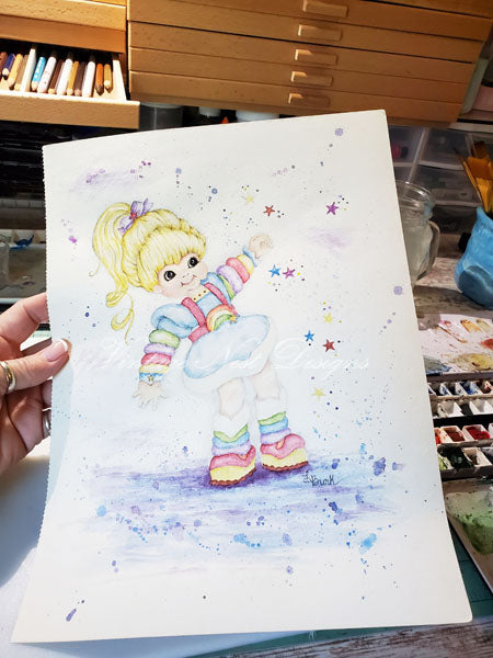 Impression numérique Rainbow Bright n°1 Décoration murale aquarelle Téléchargement instantané