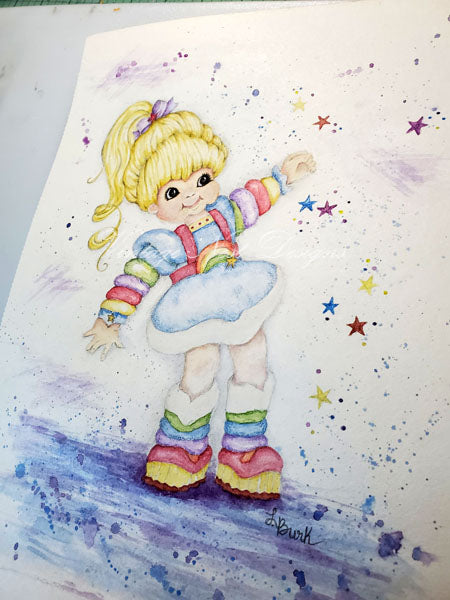 Impression numérique Rainbow Bright n°1 Décoration murale aquarelle Téléchargement instantané