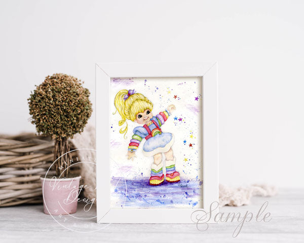 Impression numérique Rainbow Bright n°1 Décoration murale aquarelle Téléchargement instantané