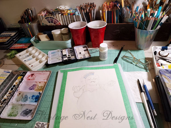 Digital Print Stay Puft No.1 Watercolor Painting Instant Download