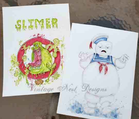 Digital Print Stay Puft No.1 Watercolor Painting Instant Download