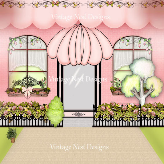 Digital Print Store Front No.6 Graphic Illustration Instant Download