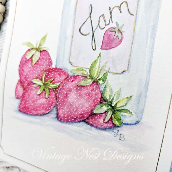 Strawberry Jam Fine Art Original Watercolor Painting