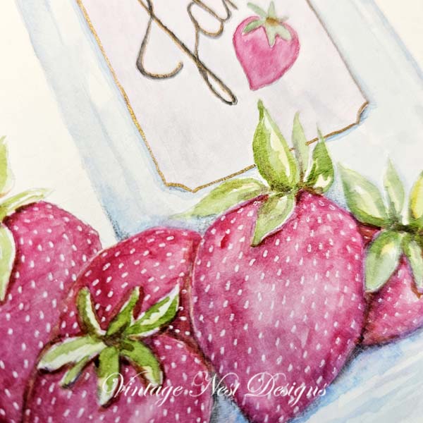 Strawberry Jam Fine Art Original Watercolor Painting