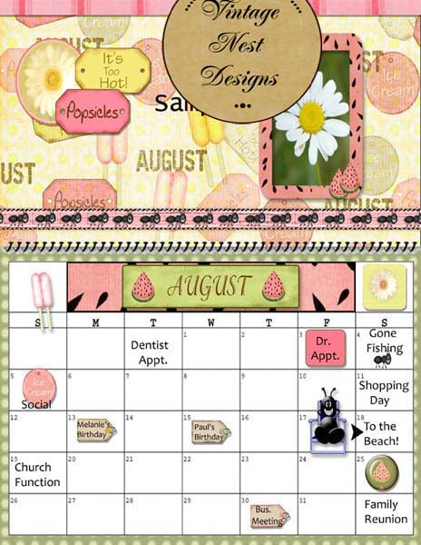 Sommerzeit-Kit Digitale Scrapbooking-Illustration