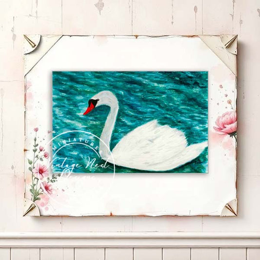 Digital Print Swan No.3 Watercolor Painting Instant Download