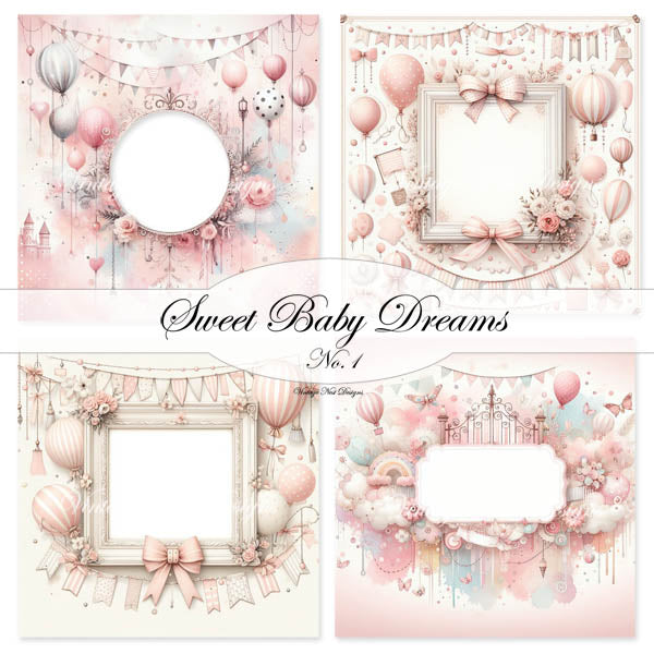 Digital Print Sweet Baby Dreams No.1 Scrapbooking Illustration Instant Download