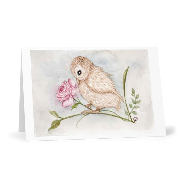 Digital Print Sweet Baby Owl No.1 Watercolor Painting Instant Download
