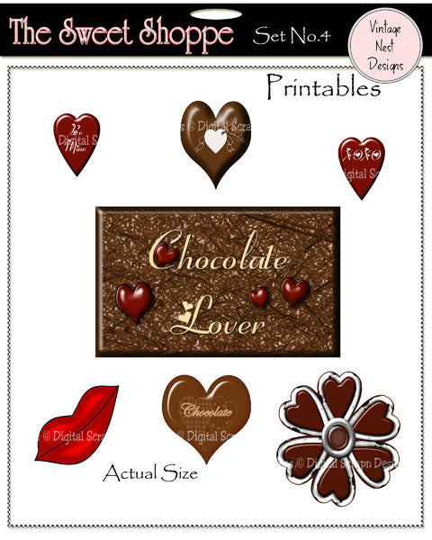 Digital Prints The Sweet Shoppe No.4 Candy Graphics Instant Download