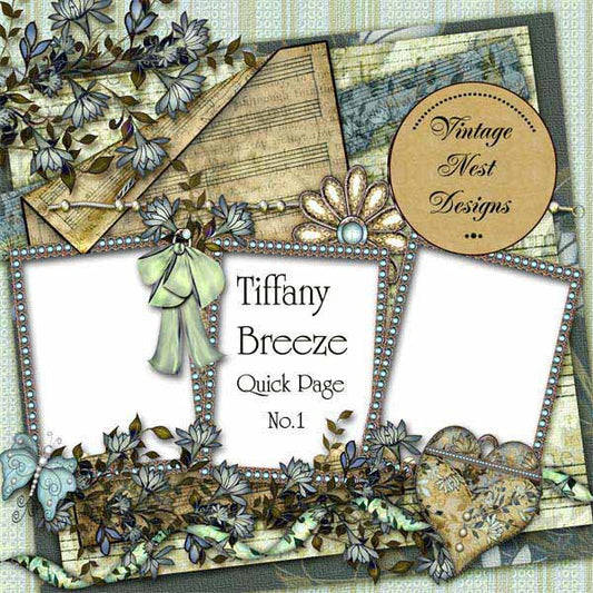 Scrapbooking Numérique Tiffany Breeze Quick Page N°1 Téléchargement Instantané