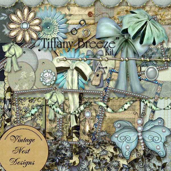 Digital Scrapbooking Tiffany Breeze Kit Instant Download