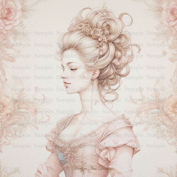 Digital Print Timeless Lovelies No.1 Illustration Instant Download