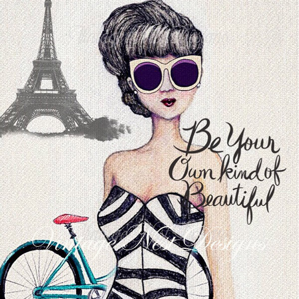 Digital Print Barbie No.7:4 Watercolor Painting Instant Download