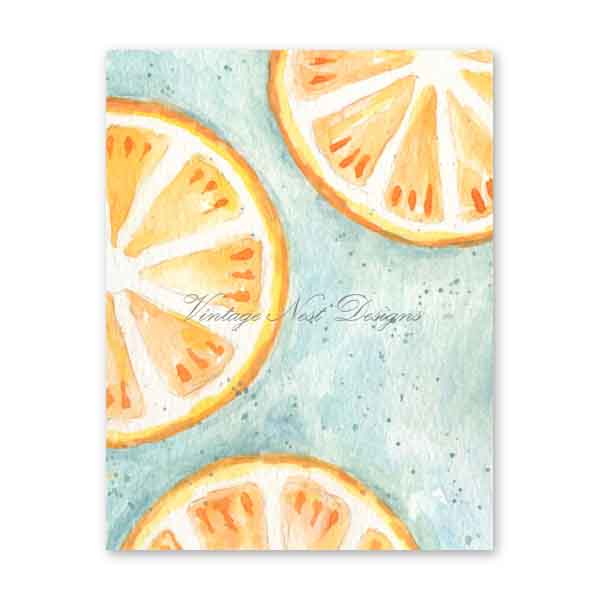 Oranges N°1 Impression numérique Peinture aquarelle