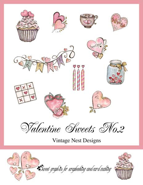 Digital Prints Valentine Sweet Elements No.2 Scrapbooking Instant Download