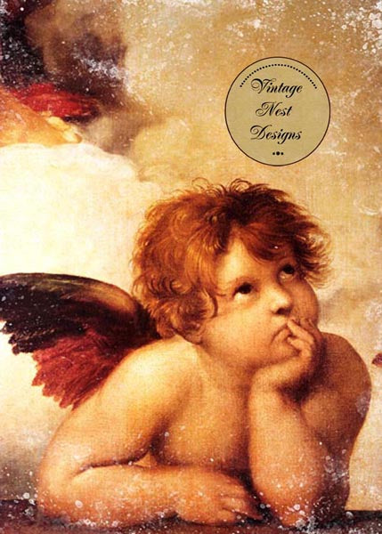 Digital Scrapbooking Victorian Angel No.1 Instant Download Freebie