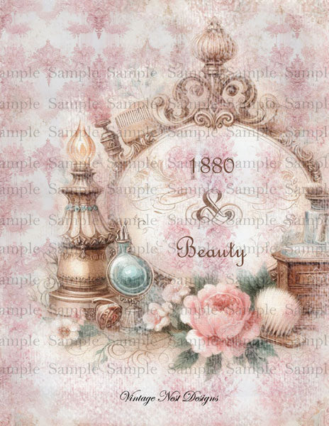 Pack de papiers « Beauté Victorienne » n°1 – Illustrations numériques pour scrapbooking