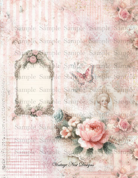 Pack de papiers « Beauté Victorienne » n°1 – Illustrations numériques pour scrapbooking