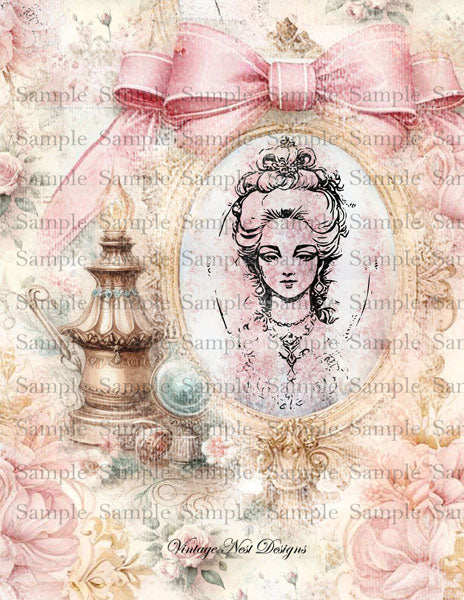 Pack de papiers « Beauté Victorienne » n°1 – Illustrations numériques pour scrapbooking