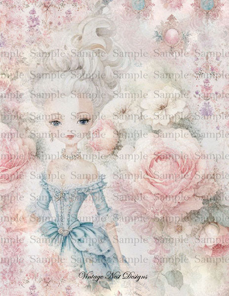 Pack de papiers « Beauté Victorienne » n°1 – Illustrations numériques pour scrapbooking