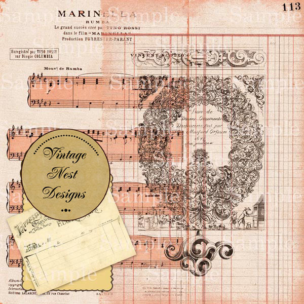 Digital Scrapbooking Victorian Paper Quick Page No.3 Instant Download Freebie