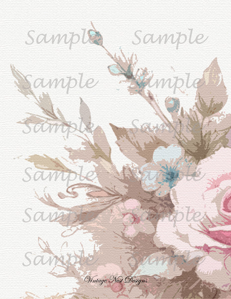 Papiers peints roses victoriennes n°5 Illustration numérique Scrapbooking
