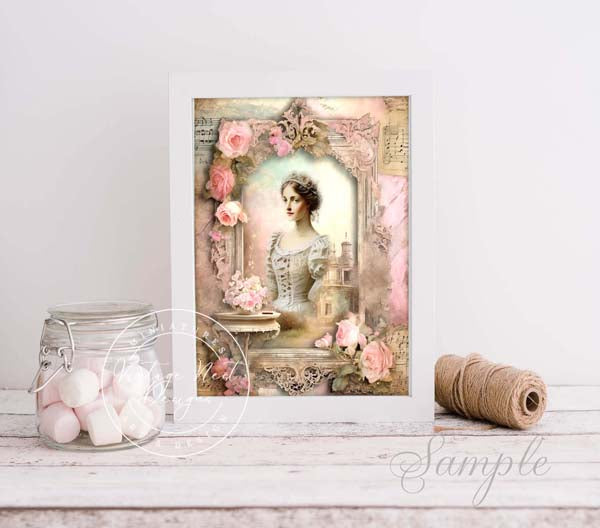Digital Print Victorian Woman No.1 Illustration Instant Download